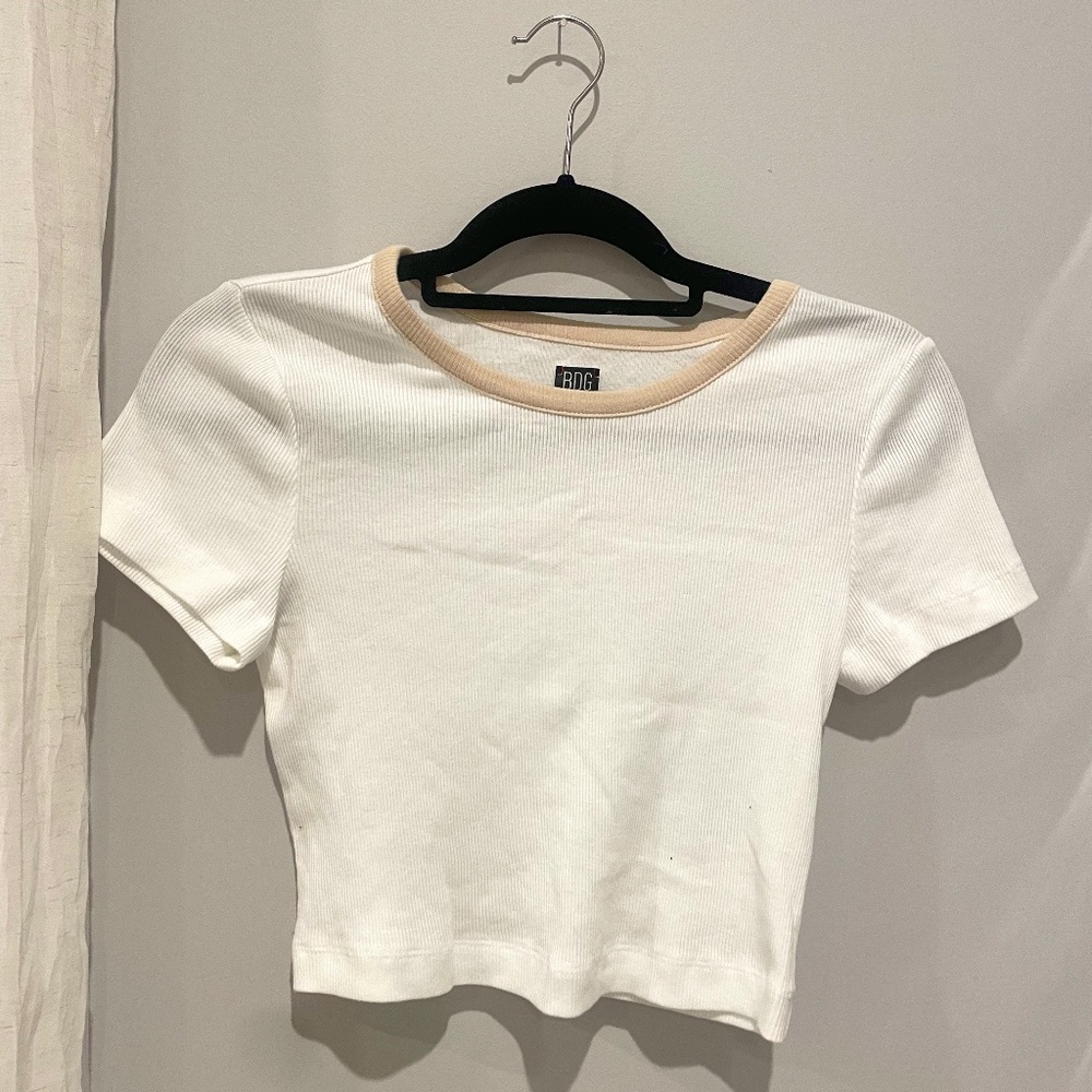 White Brooklyn Lined Baby Tee